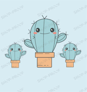 Three Cactus Plant Vector