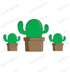 Three Stylish Cactus Vector