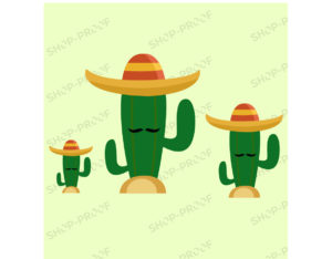 Three Stylish Cactus Vector Design