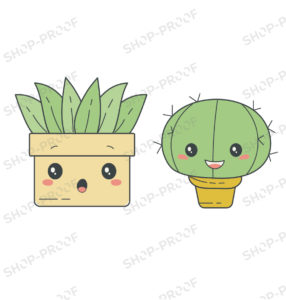 Two Cactus Plant Vector