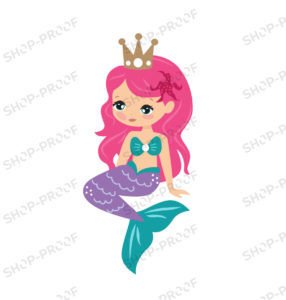 Crown Mermaid Vector In Pink Color