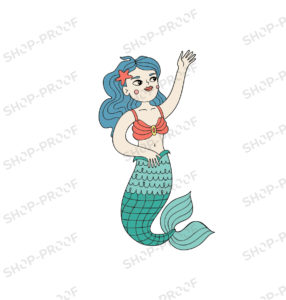 Mermaid Hello Design Vector
