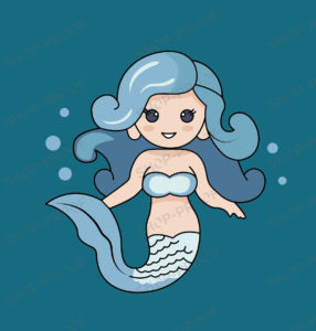 Mermaid With Background Vector
