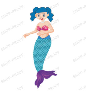 Royalty Premium Mermaid Girl Vector