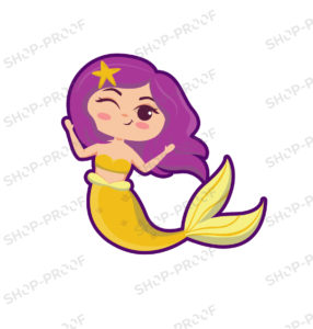 Stylish Cute Smile Mermaid Vector