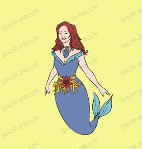 Thinking Mermaid Vector
