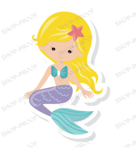 Yellow Hair Mermaid Vector