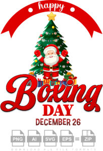 Boxing Day Banner Merry Christmas Vector