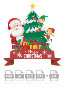 Christmas Theme With Santa elf Vector