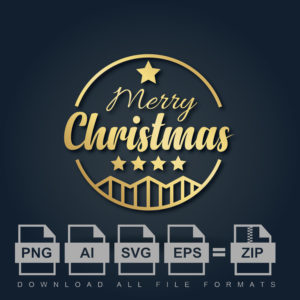 Five Star Merry Christmas Vector