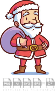 Hand Drawn Christmas Santa Claus Cartoon Vector