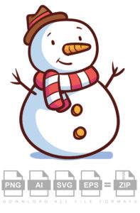 Hand Drawn Christmas Snow Man Cartoon Vector