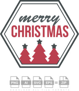Merry Christmas Badge Logo Vector