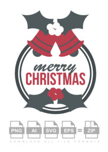 Merry Christmas Bell Badge Vector