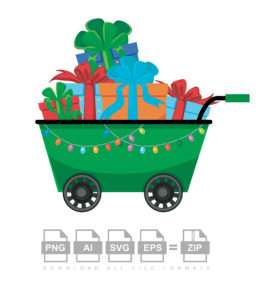 Merry Christmas Gift Box Vector