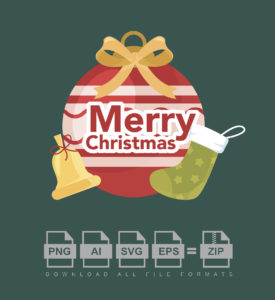 Merry Christmas Gift  Hamper Vector