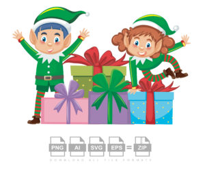 Merry Christmas Gift Hampers Vector