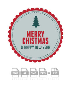 Merry Christmas Happy New Year Logo