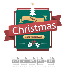 Merry Christmas Happy New Year Vector