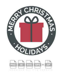 Merry Christmas Holidays Vector Design