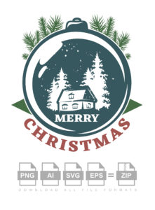 Merry Christmas House Vector