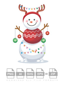 Merry Christmas Snow Man Vector