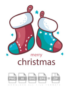 Merry Christmas Socks Vector