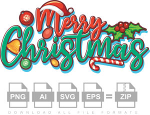 Merry Christmas Text For Banner Vector