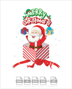 Santa Claus Christmas Gift Vector
