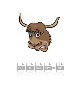 Angry Yak Face Vector
