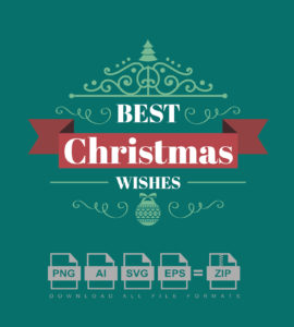 Best Christmas Wishes Vector