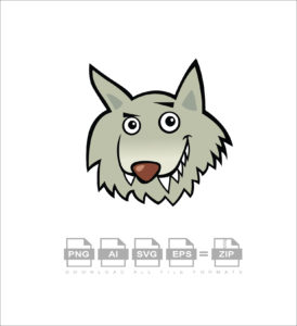 Big Bad Wolf Face Vector