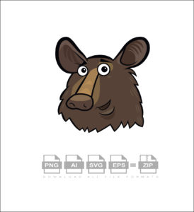 Boar Face Front View Royalty Vector