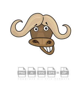 Bullock With Big Horns Vector