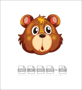 Cartoon Bear Face Vector
