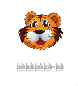 Cartoon Tiger Face Vector