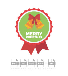 Christmas Ribbon Bell Vector