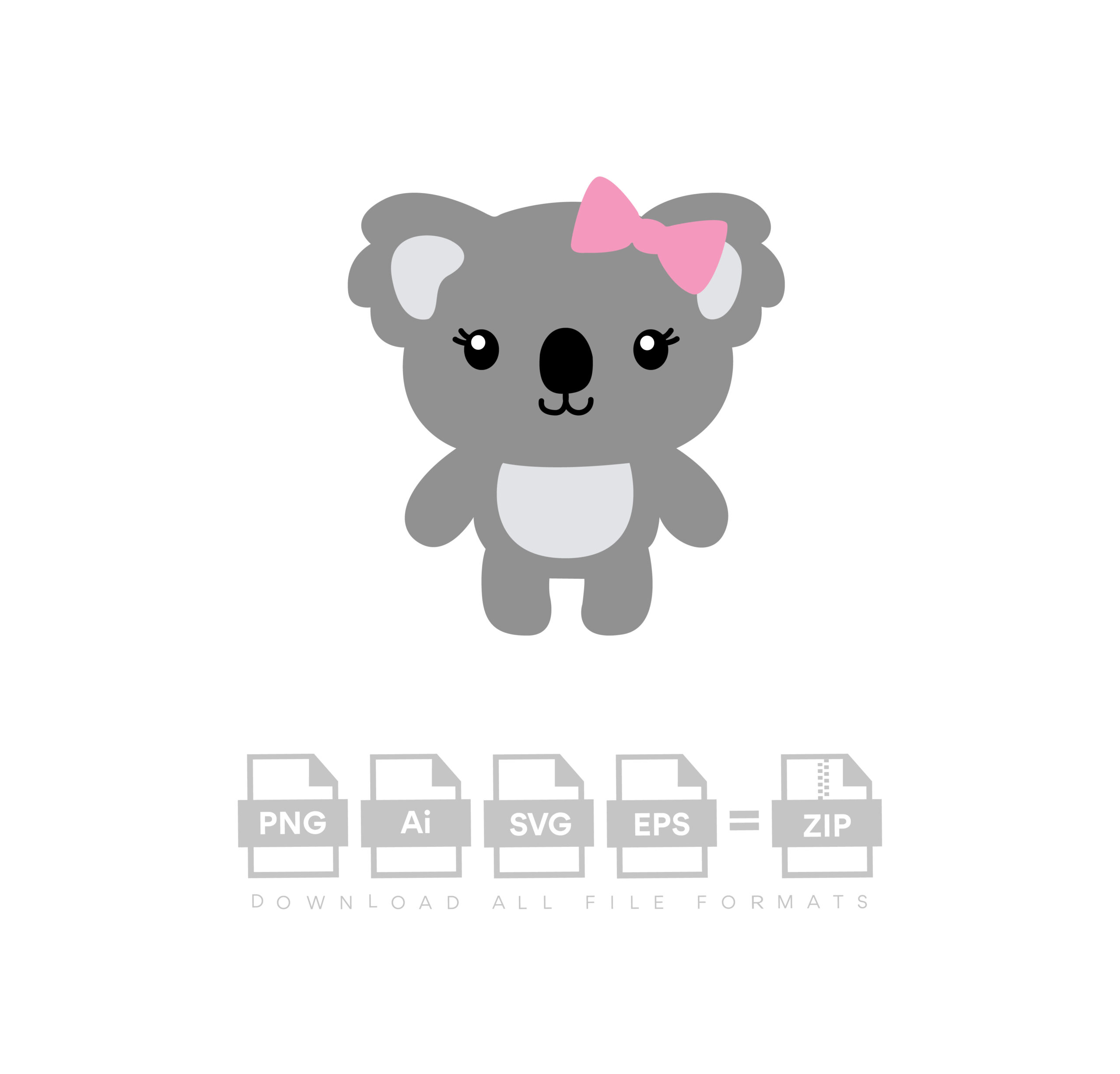 Cute Baby Koala Cut file Cricut Vector