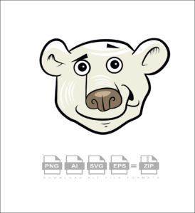 Cute Bear Face Vector