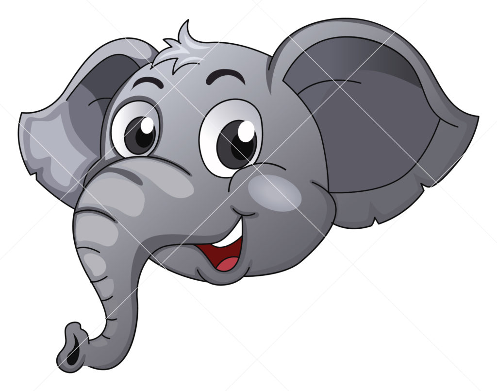Cute Cartoon Elephant Face Vector - Design Shop by AquaDigitizing