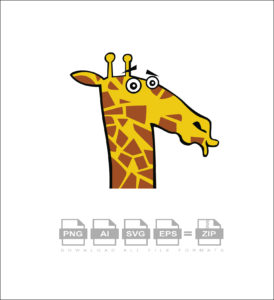 Cute Cartoon Giraffe Tropical Spotted Giraffes Vector