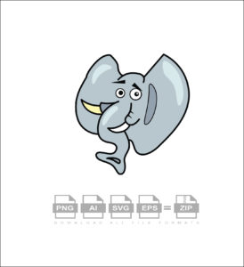 Elephant Face Vector