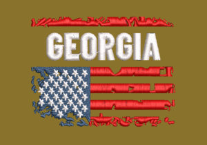GEORGIA FLAG EMBROIDERY DESIGN  GEORGIA STATE EMBROIDERY DESIGN  USA STATE FLAG EMBROIDERY DESIGN  MACHINE EMBROIDERY FILE