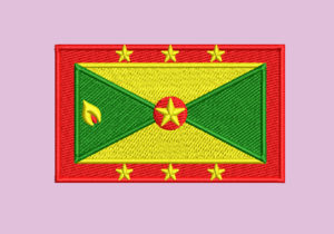GRENADA FLAG EMBROIDERY DESIGN  COUNTRY FLAG EMBROIDERY DESIGN  CARRIBEAN COUNTRY EMBROIDERY DESIGN  MACHINE EMBROIDERY