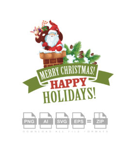 Happy Holidays Christmas Vector Stylish Design