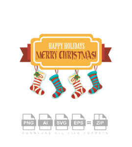 Happy Holidays Merry Christmas Vector