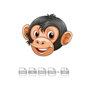 Happy Monkey Face Vector