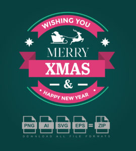 Happy New Year X-MAS Merry Christmas Vector