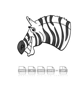 Happy Zebra Face Vector