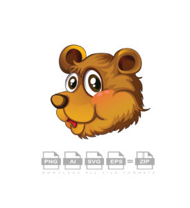 Head Of A Cute Bear Vector